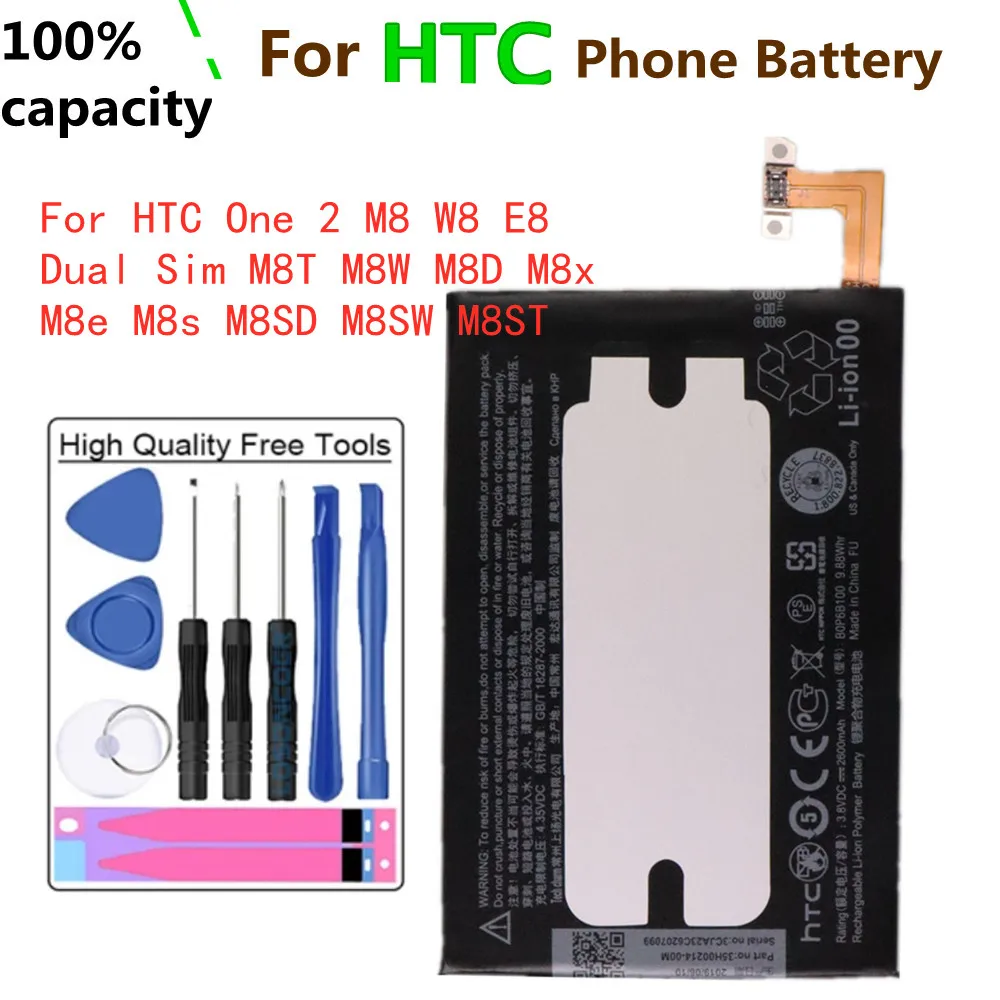 

Hight Capacity BOP6B100 Original Battery For HTC One 2 One2 M8 E8 M8x M8 X W8 M8SD M8T M8W M8D M8SW M8ST Phone Battery Bateria