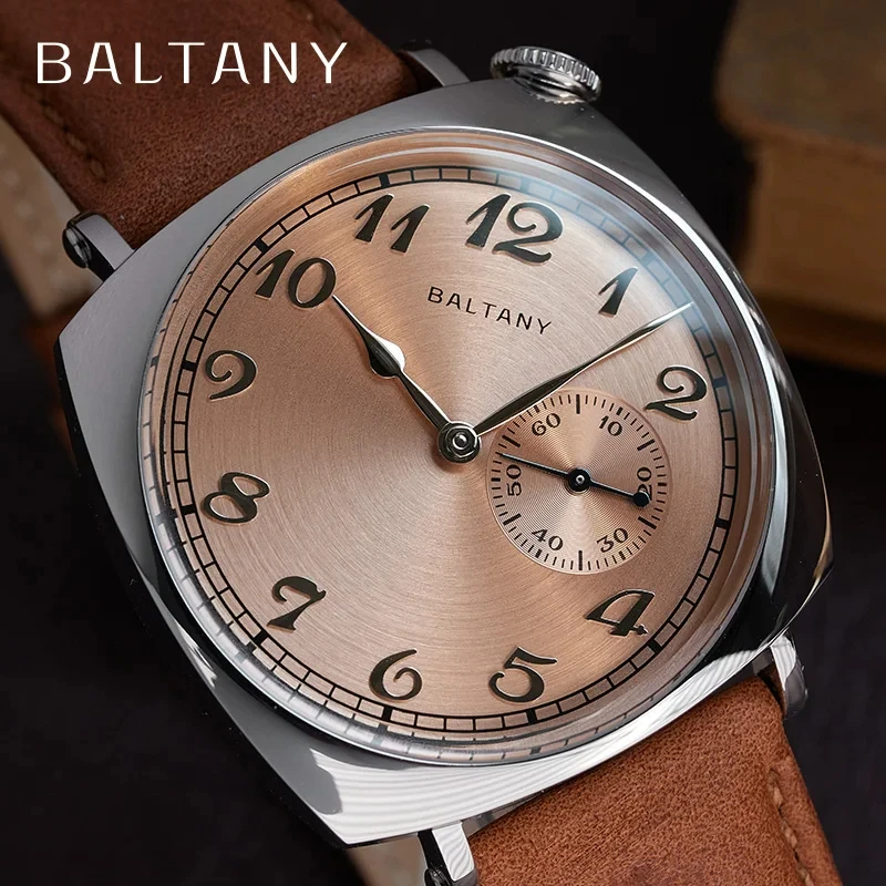 Baltany 1921 Homage Classic Vintage Men\'s Automatic Mechanical Watch ST1701 Waterproof Leather Stainless Steel watches for men