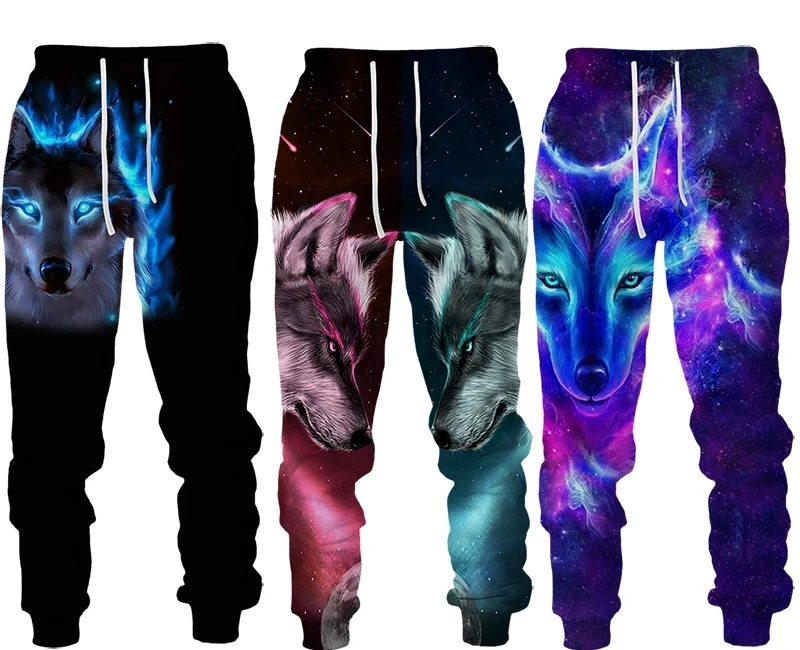 

Streetwear Y2K Men Women Sweatpants 3D wolf Graphic Print Casual Sportwear Joggers Outdoor Male Hip Hop Breathable Trousers
