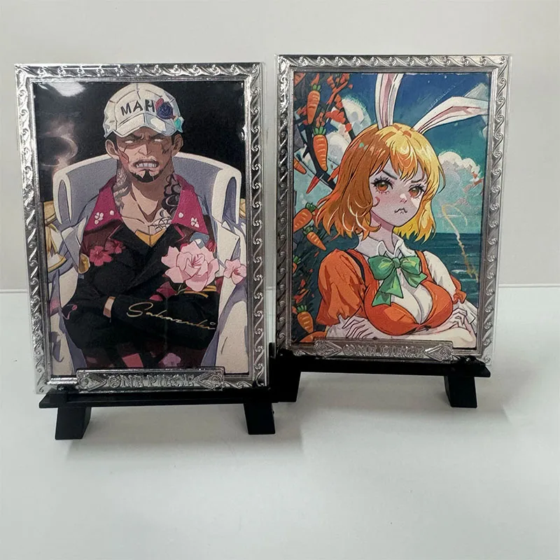 Anime ONE PIECE Rare Limited Metal Cards Roger Carrot Perona Newgate Sabo Teach Toys for boys Collectible Cards Birthday Present