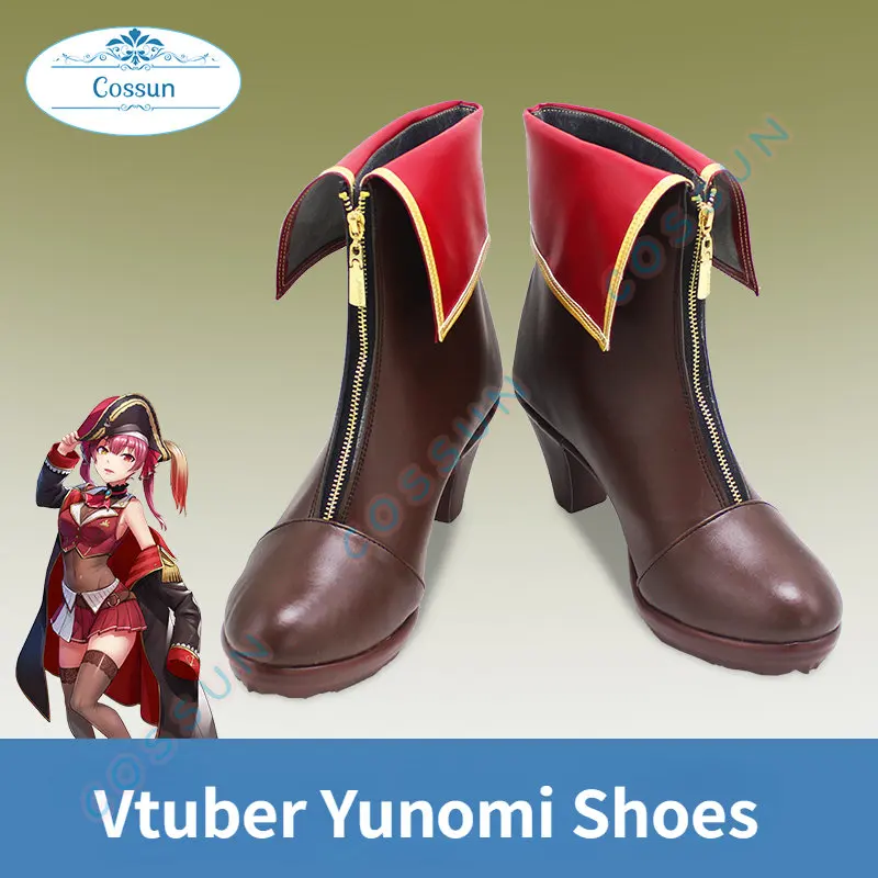 

Vtuber Nijisanji Hololive Yunomi Cosplay Shoes Halloween Boots Women Men PU Leather Anime Game Footwear