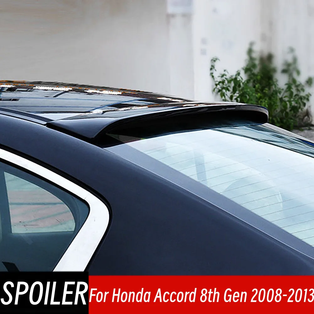 For Honda Accord 8th Gen 2008 09 10 11 12 13 Rear Window Roof Trunk Lid Spoiler Wings Car Black Carbon Exterior Accessories Part