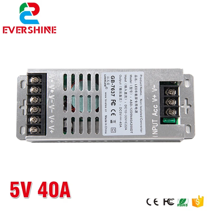 

High Quality Power Supply LAVALEE 5V 40A 200W 20A 100W 30A 150W 60A 300W Vehicle LED Display Power Supply for Taxi Special-usage