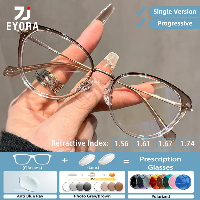 

EYORA кошачий глаз ретро сверхлегкие очки для чтения для женщин близорукость и дальнозоркость анти-синий свет прогрессивные фотохромные очки