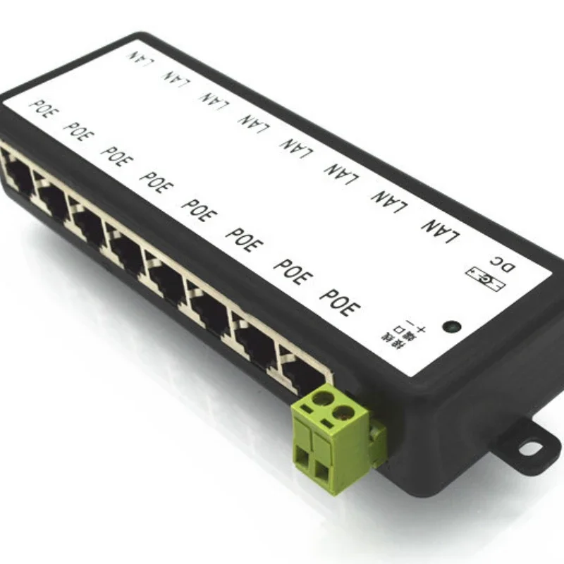 Power Over Ethernet POE Splitter for CCTV Network POE Camera 4Ports 8 Ports IEEE802.3af POE Injector Hot Sale