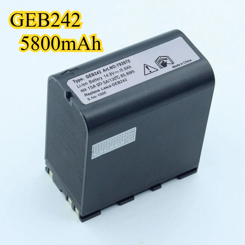 بطارية ليثيوم GEB-242 طويلة الأمد لـ Sokkia TM30 TS30 TS60 IM-101 وقت تشغيل ممتد لمحطة إجمالي معدات المسح