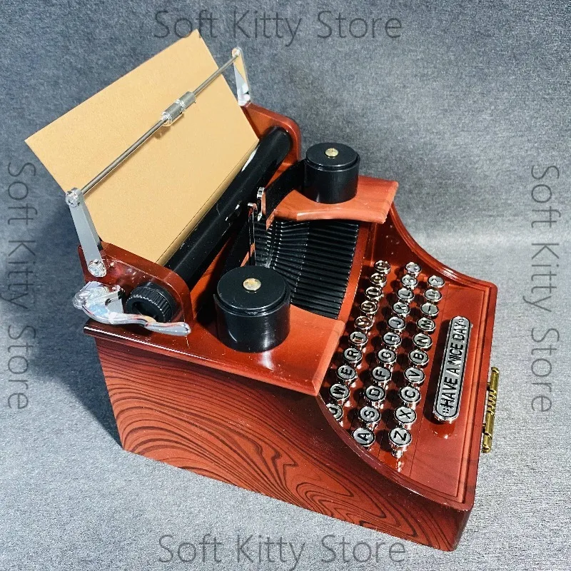 Vintage nostalgic old typewriter music box music box home decoration ornament