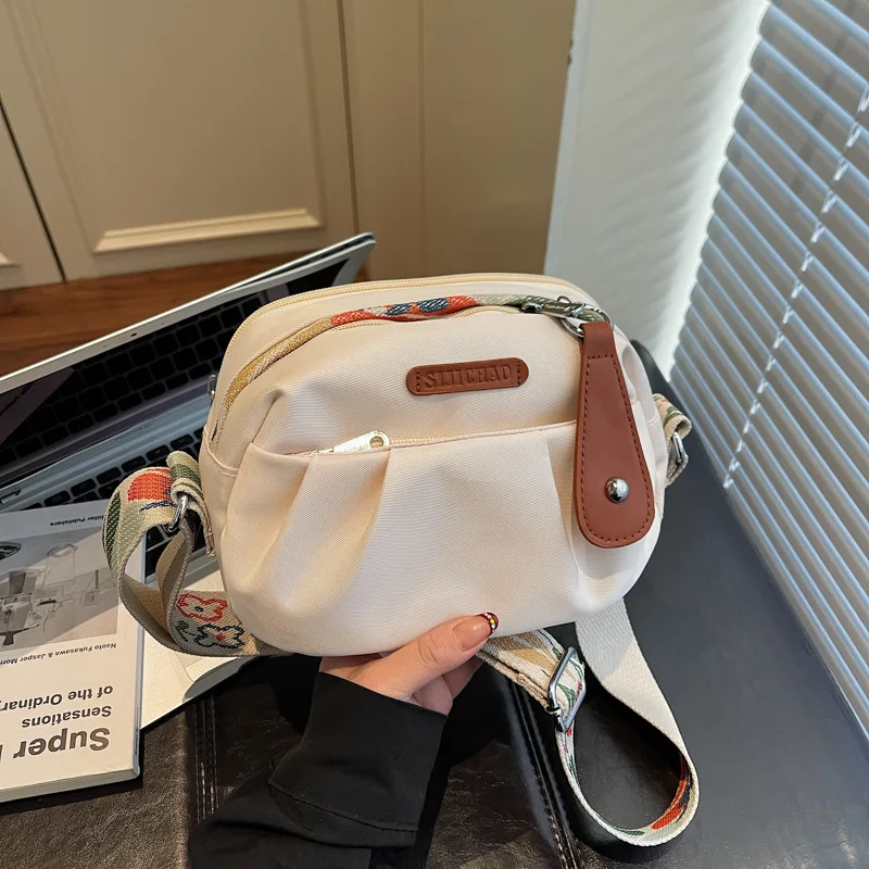 

New Fashion Nylon Crossbody Bags for Women Trendy Shoulder Storage Bag Wide Strap Comfortable and Versatile Texture Pillow Bag