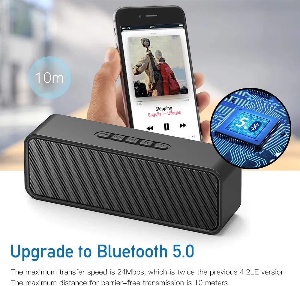 Wireless Outdoor Bluetooth Speaker HD Subwoofer English Mini Audio Support TF USB Disk FM AUX Portable Music Player Hot Sale New