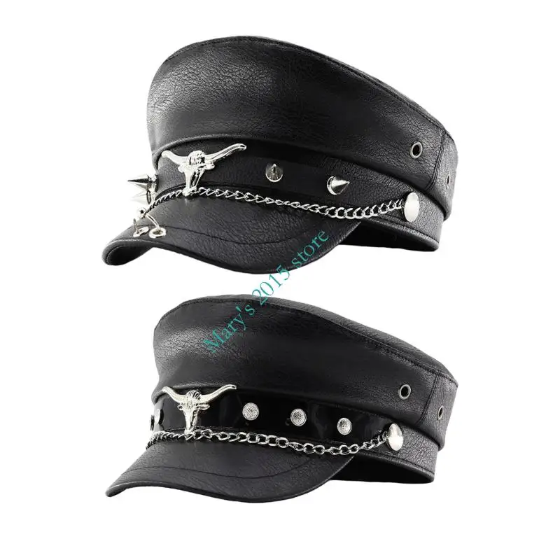 E15F موضة بولهيد برشام سلسلة منمق صحيفة الصبي قبعة قابل للتعديل حزام زي قبعة مغامرات في الهواء الطلق