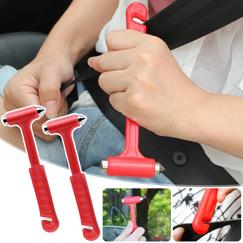 Car Safety Hammer Multifunctional Window Glass Breaker Seat Belt Cutter Emergency Rescue Escape Tool 2-in-1 Emergency Hammer