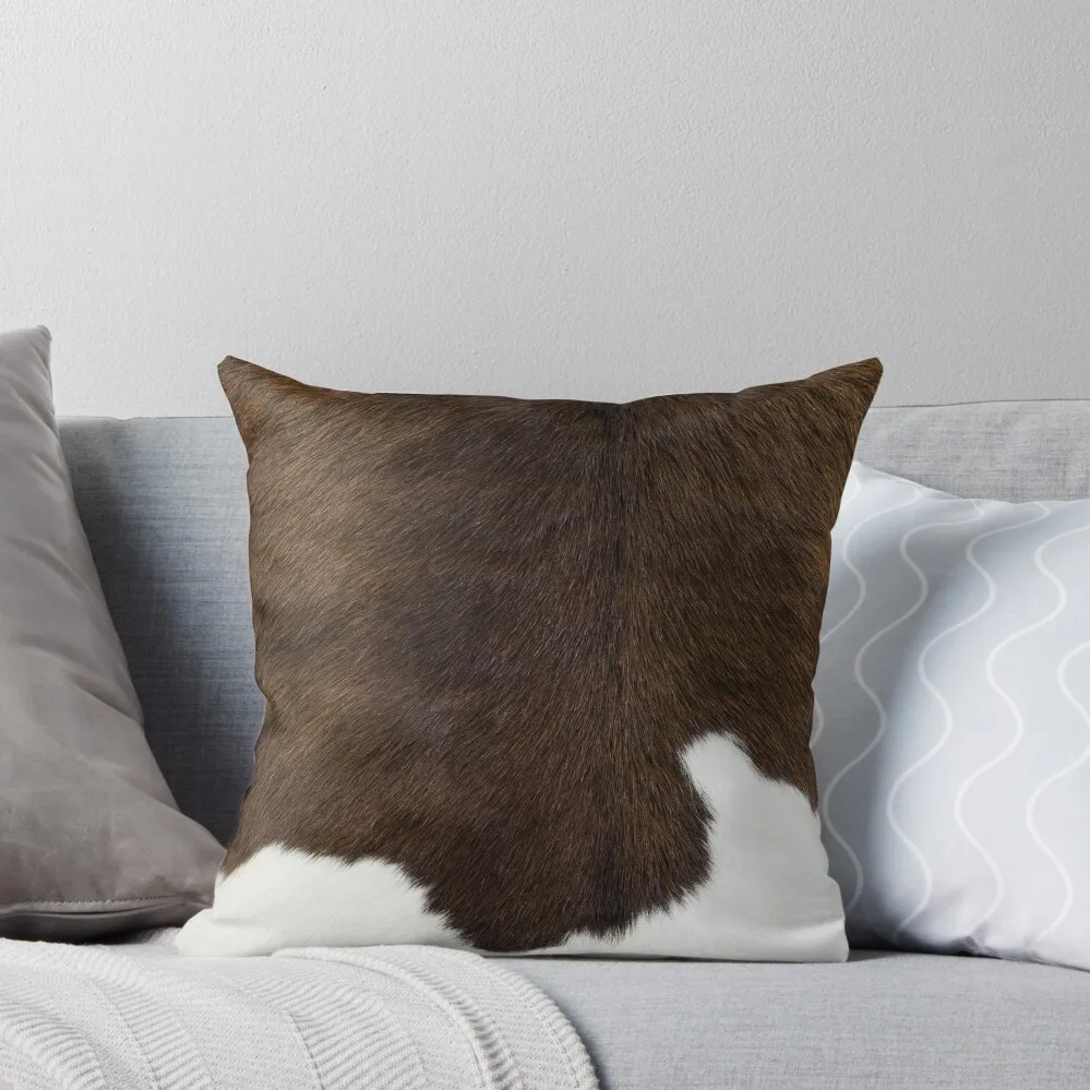 White and Brown Cowhide Leather Throw Pillow Cushions For Sofa Cushion Covers For Living Room Christmas Pillows pillow