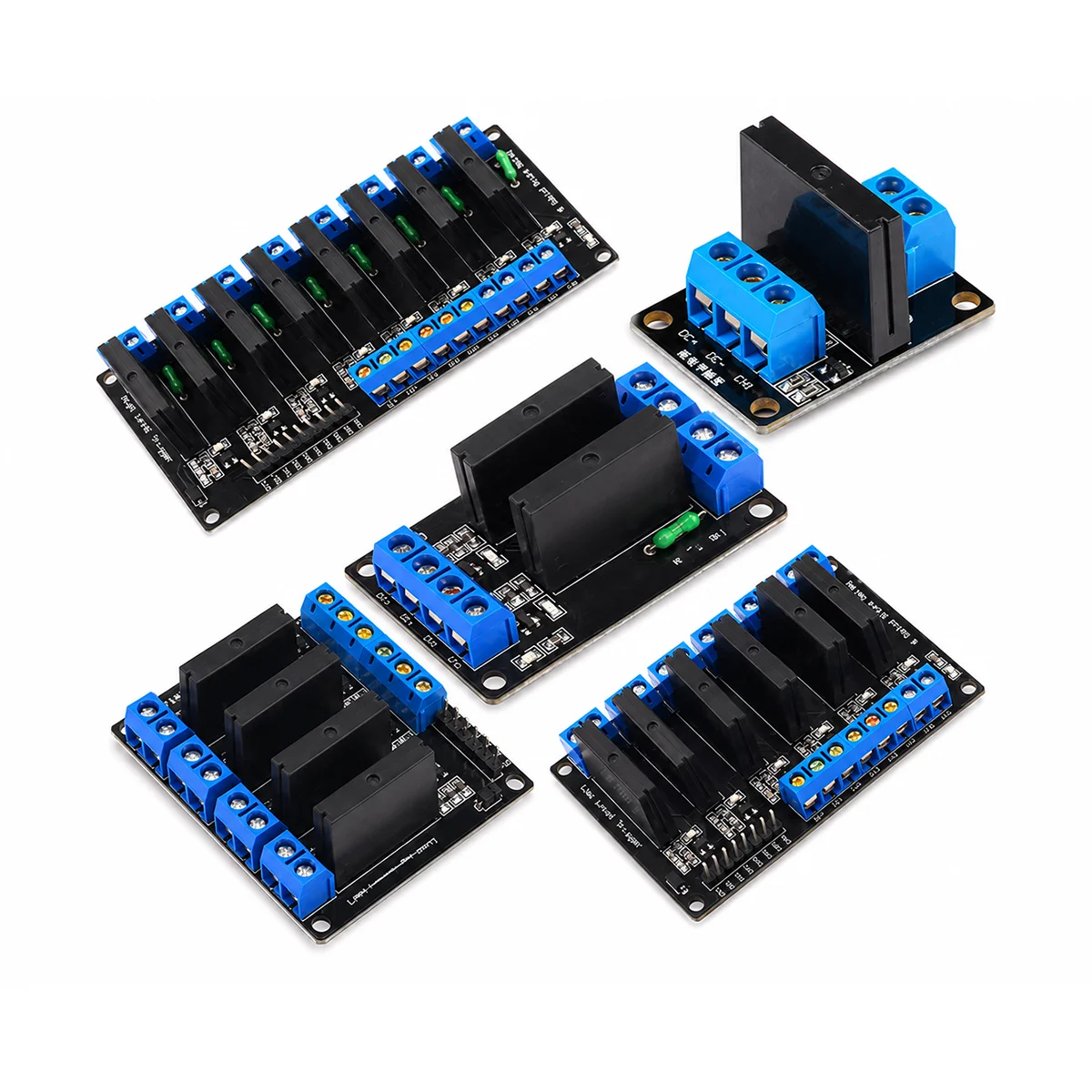 1PCS-5PCS 1/2/4/8 Channel Solid State Relay Module 5V High Low Level Trigger Fuse Protection 250V 2A SSR