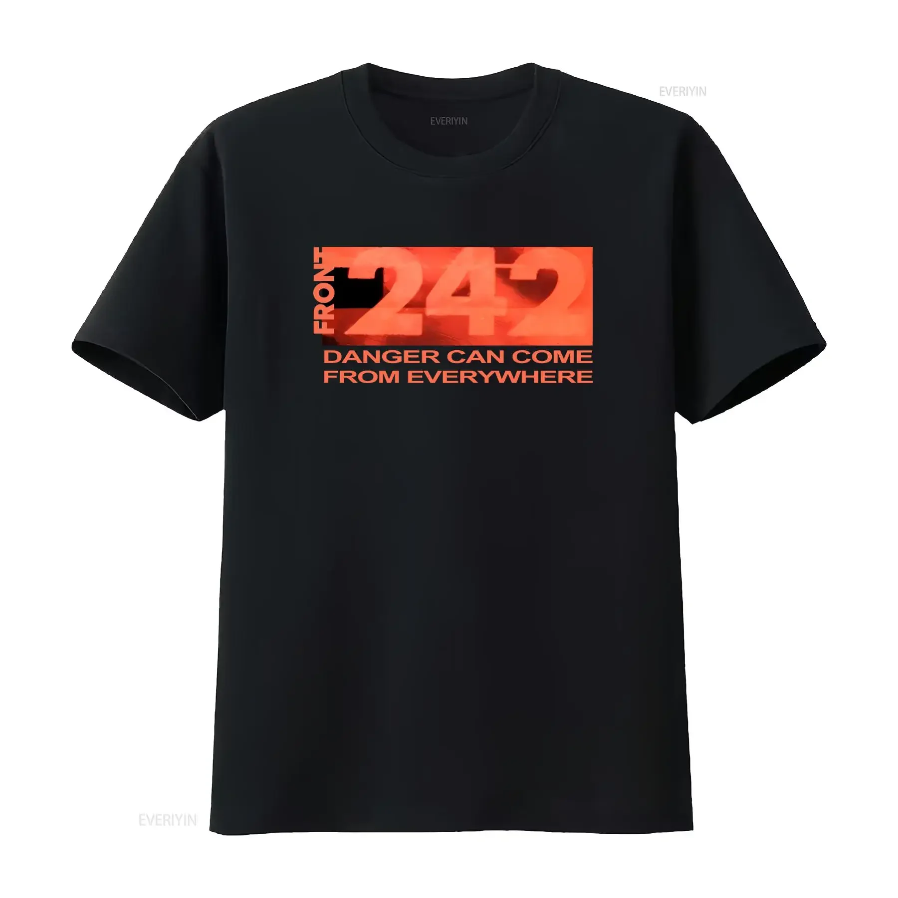 FRONT 242 Danger Can Come From Everywhere Print Girlie XL T Shirt New Unworn vintage Washed fashion graphic Comfortable Soft