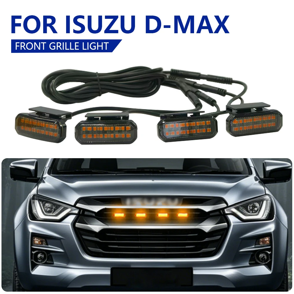 FOR ISUZU D-MAX Led Car Front Grille Lighting Universal Daytime Running Light Grid Warning Light Exterior Accessories
