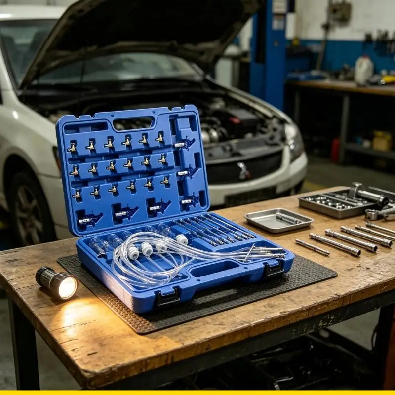 SZCH Common Return Tester with Graduated Vessels, Assorted Connection Pieces, and Molded Carry Case for Cylinder Diagnosis Tasks