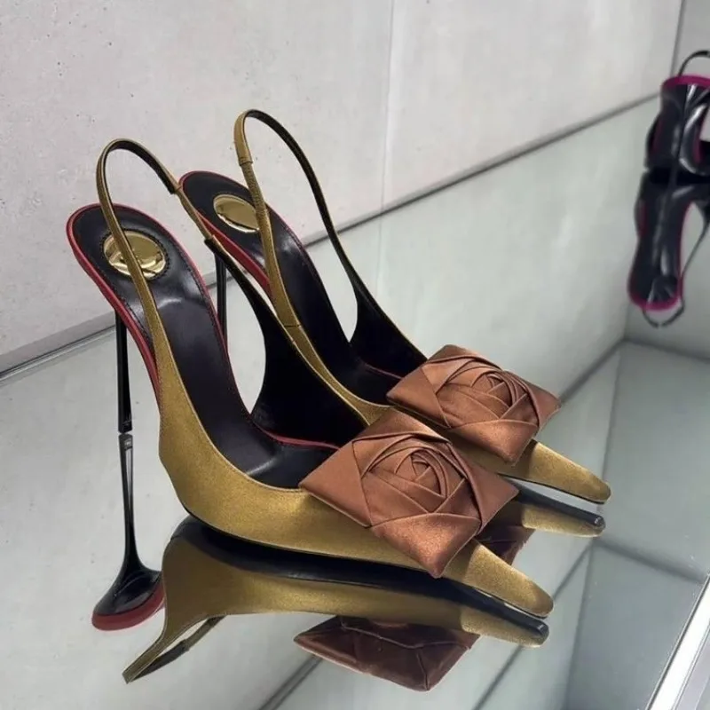 2026 Spring and Summer New Pointed Flower Stiletto Sandals Women's Back Trip Sexy Fashion Trend High Heels image 3