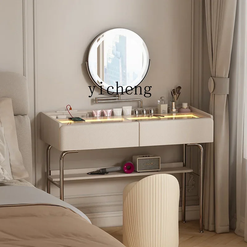 

makeup table dresser bedroom small apartment glass countertop acrylic makeup table