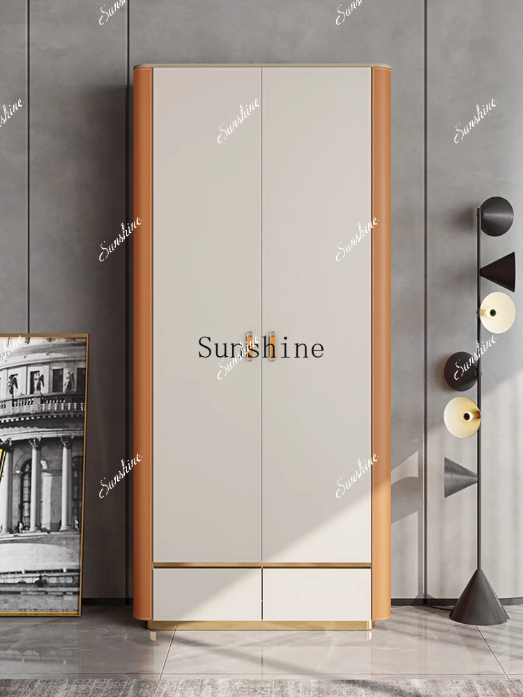 Light Luxury Saddle Leather Modern Home Bedroom Multifunctional Locker  FT