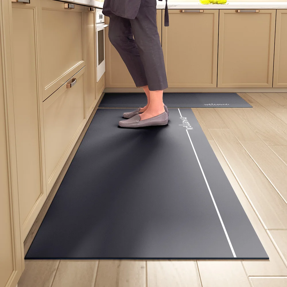 

Kitchen Absorbent Mat Non-Skid Waterproof Wipeable Comfort Standing Kitchen Rugs and Mats Wipeable Wash Free Long Strip Carpet