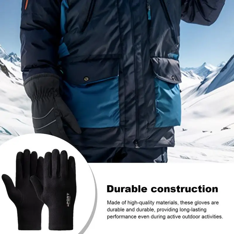 Winter Gloves Touchscreen Fingers Mittens Winter Gloves Thermal Warm Mittens Touchscreen Windproof Gloves For Cycling Hiking