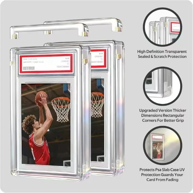 graded card dimensions PSA Slab Holder A secure closure mechanism ensures cards remain protected during transport or display High Quality Acrylic Graded Card