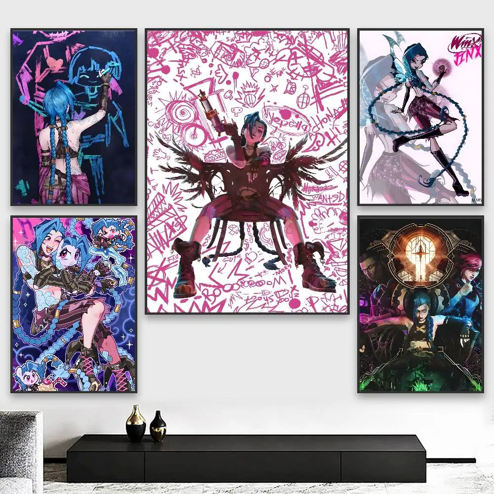 ملصق أنيمي كلاسيكي J-jinx عالي الدقة جدار لاصق مقاوم للماء لغرفة المعيشة المنزلية وغرفة النوم والديكور الجمالي #3