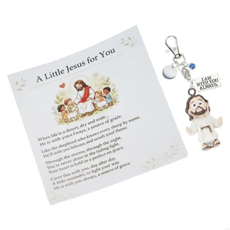 Christian Faith Charm Accent with Message Plate, Mixed Build Carry Accessory for Bag Clip or Daily Travel Use New