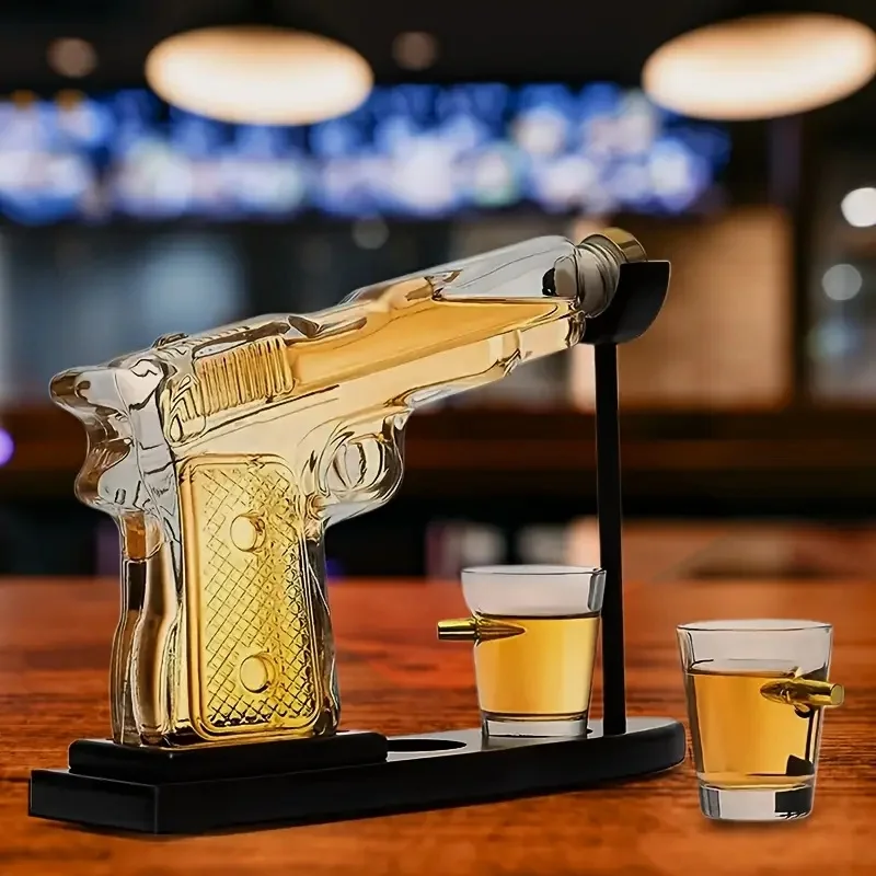 مجموعة مكونة من 230 مل/7.78 أونصة طقم ويسكي صحوة وخلاط، مع نظارين ويسكي سعة 50 مل/1.69 أونصة، أفضل هدية للرجال والآباء #2