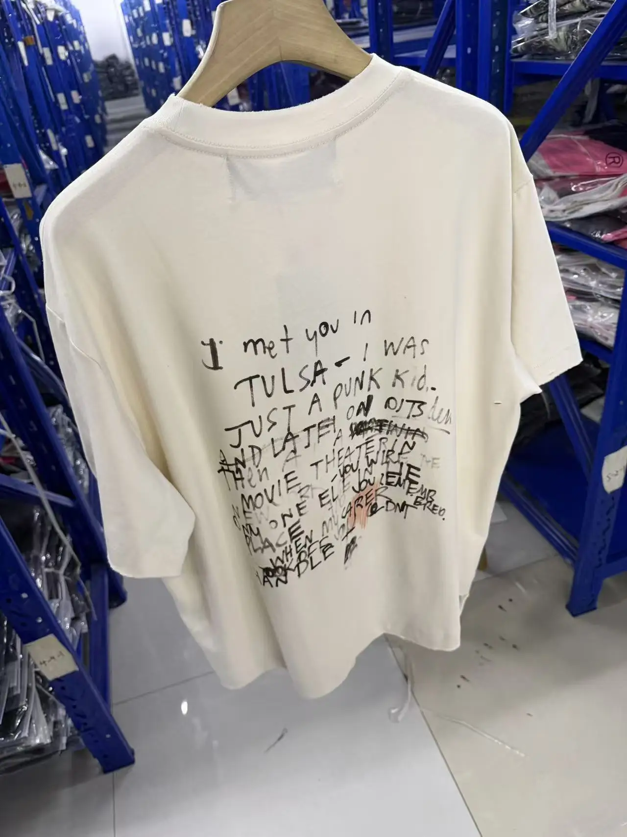New Men paly Washed Beige Ripped Jan Michael T Shirts T-Shirt Hip Hop Skateboard Street Cotton T-Shirts Tee Top US size A207