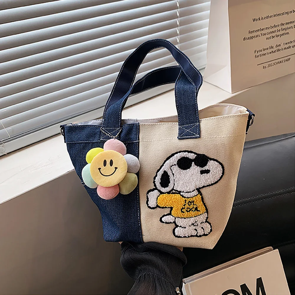 Snoopy Cute Cartoon Handbags Kawaii Anime Messenger Bags Casual All-match Satchel Female Fashion Backpacks Gifts For Boys Girls