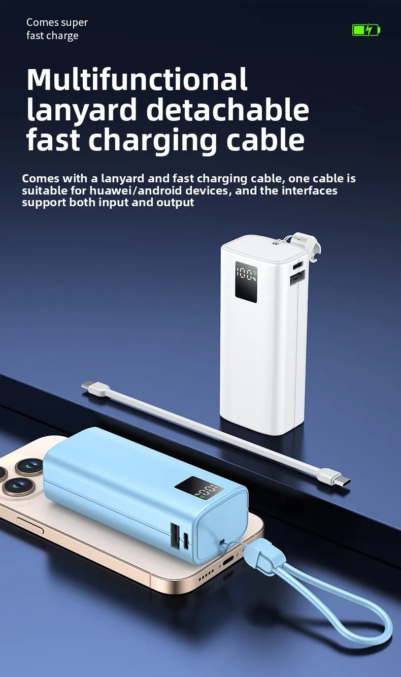 10000 mAh PowerBank Schnellladung Ersatzakku Tragbares Ladegerät Mobiler externer Akku für IPhone/Samsung/Xiaomi/Huawei/ZTE