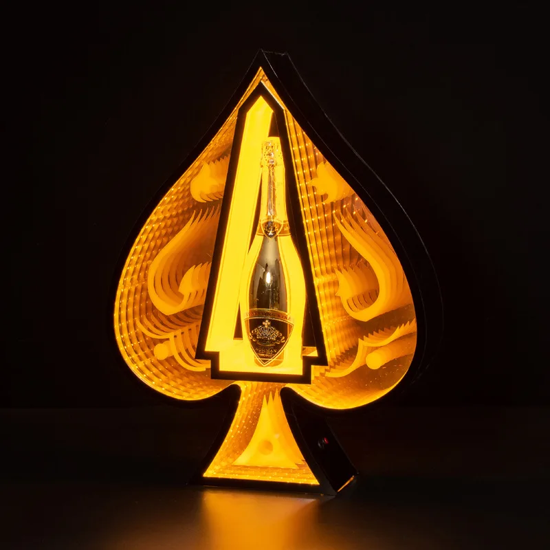 

LED Luminous Abyss Spade A Wine Seat Symphony Acrylic Champagne King Seat Bar Foreign Rack KTV Set