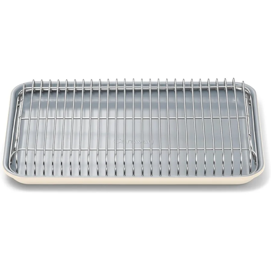 

NonStick Ceramic Baking Sheet and Cooling Rack Ceramic Coated NonToxic PTFE and PFOA Free Perfect for Baking Roasting and More