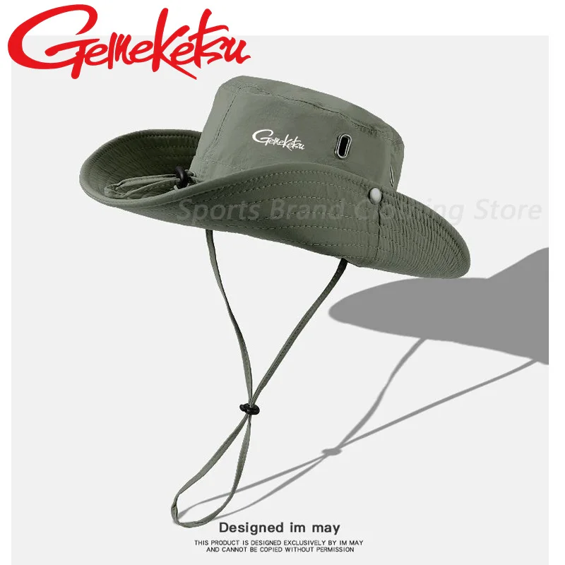 Modny kapelusz alpinistyczny ze sznurkiem Outdoor Hiking Sun Hat Camping Sun Hat Western Cowboy Hat 2024 Oddychający kapelusz wędkarski