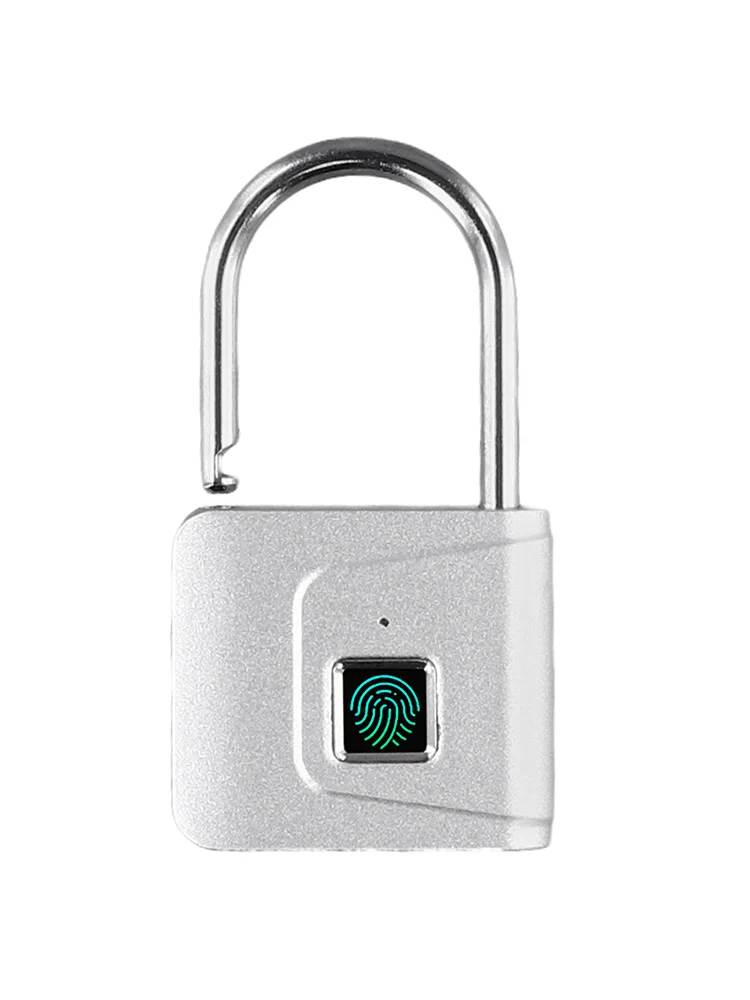 Keyless USB Charging Fingerprint Lock Smart Padlock Waterproof Door Lock One-touch Unlock Portable Anti-theft Padlock Zinc