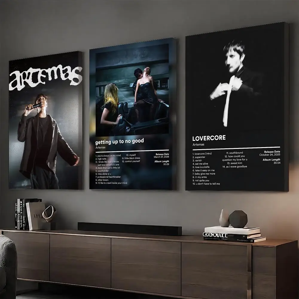 A-Artemas Singer Album Painting Calligraphy HD Modern Style Inner Frame Canvas Poster Bedroom Room Hallway Wall Art Decor