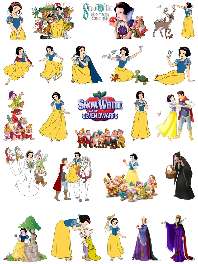 Disney Snow White and the seven dwarfs Children\'s gifts printing for clothes iron on patches clothes stickers