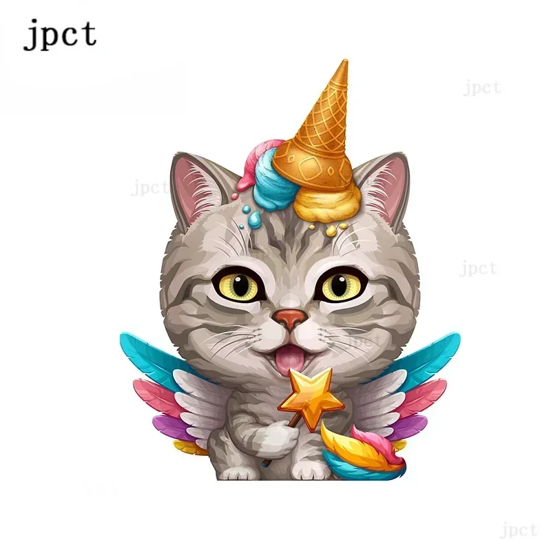 

CMCT silver tabby cat cute shape decorative window trunk bumper 13cm x 10cm waterproof car sticker PVC