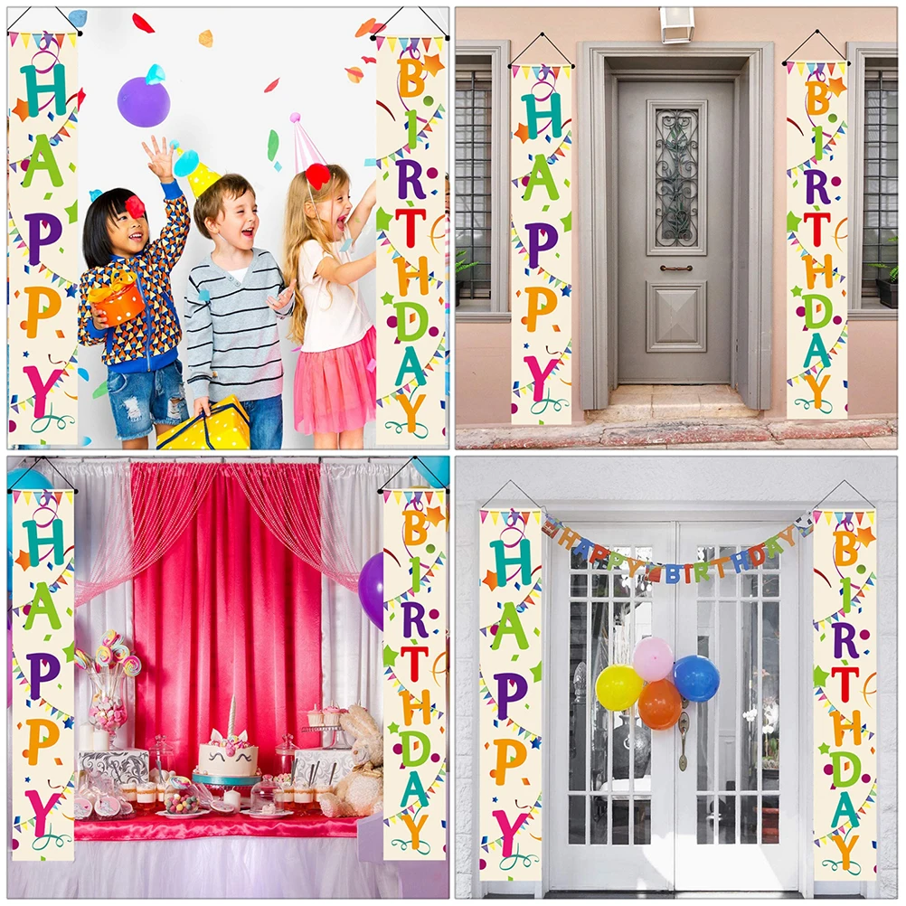 

Flag Door Curtain Banner 300d Oxford Birthday Party Decoration Photo Prop Hanging Sign Door Couplet Festive DIY