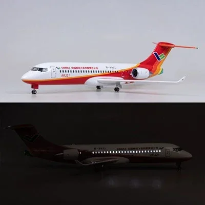 47cm Commercial Aircraft Arj21 Plane Model Civil Aviation Airplane Airliner Fan Gift Ornament With Wheels And Lights Home Decor