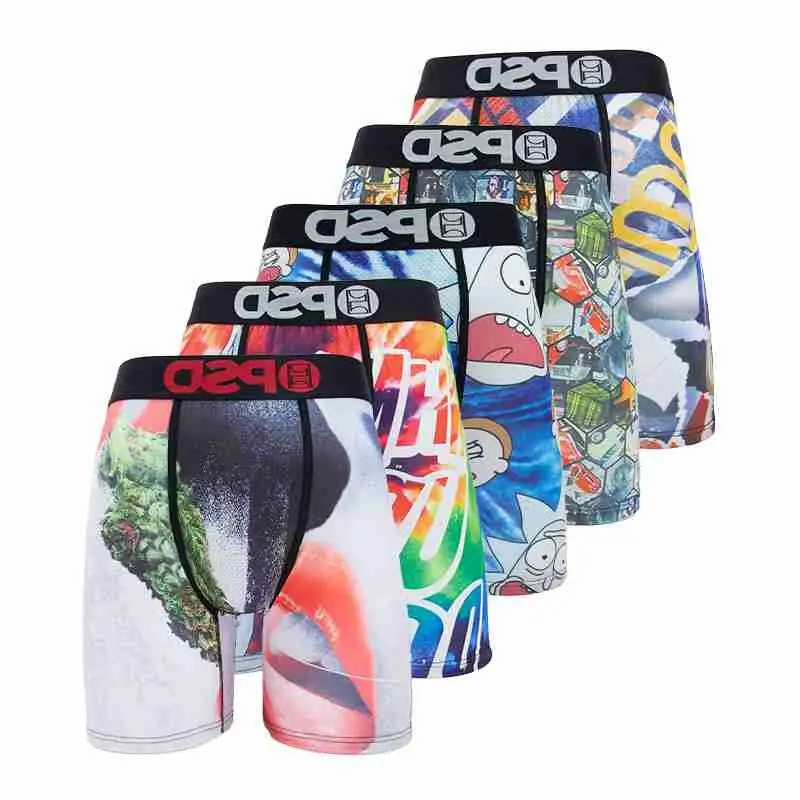 5PCS Sexy Men Underwear Boxer Cueca Male Panties Lingerie Men Underpants Boxershorts Boxerbriefs  Size  Briefs