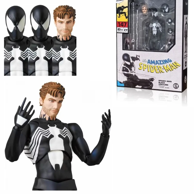 

CT 1/12 эль невероятные Spider-Man MAFEX 147 S.H.Figuarts Spider Man Venom sim Episodetico traje negro Аниме фигурки de vari 6"modelo