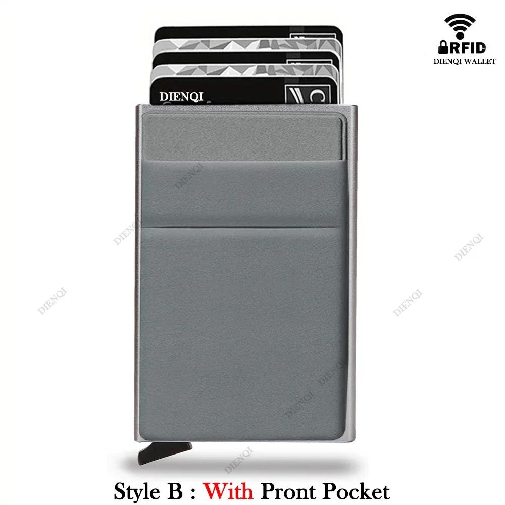 Rfid Kreditkarte Halter Für Männer Brieftasche Dünne Schlanke Pop Up Aluminium Anti Diebstahl ID Karteninhaber Herren Geldbörsen Tragbare Mini Fall Männlich – Detail 11