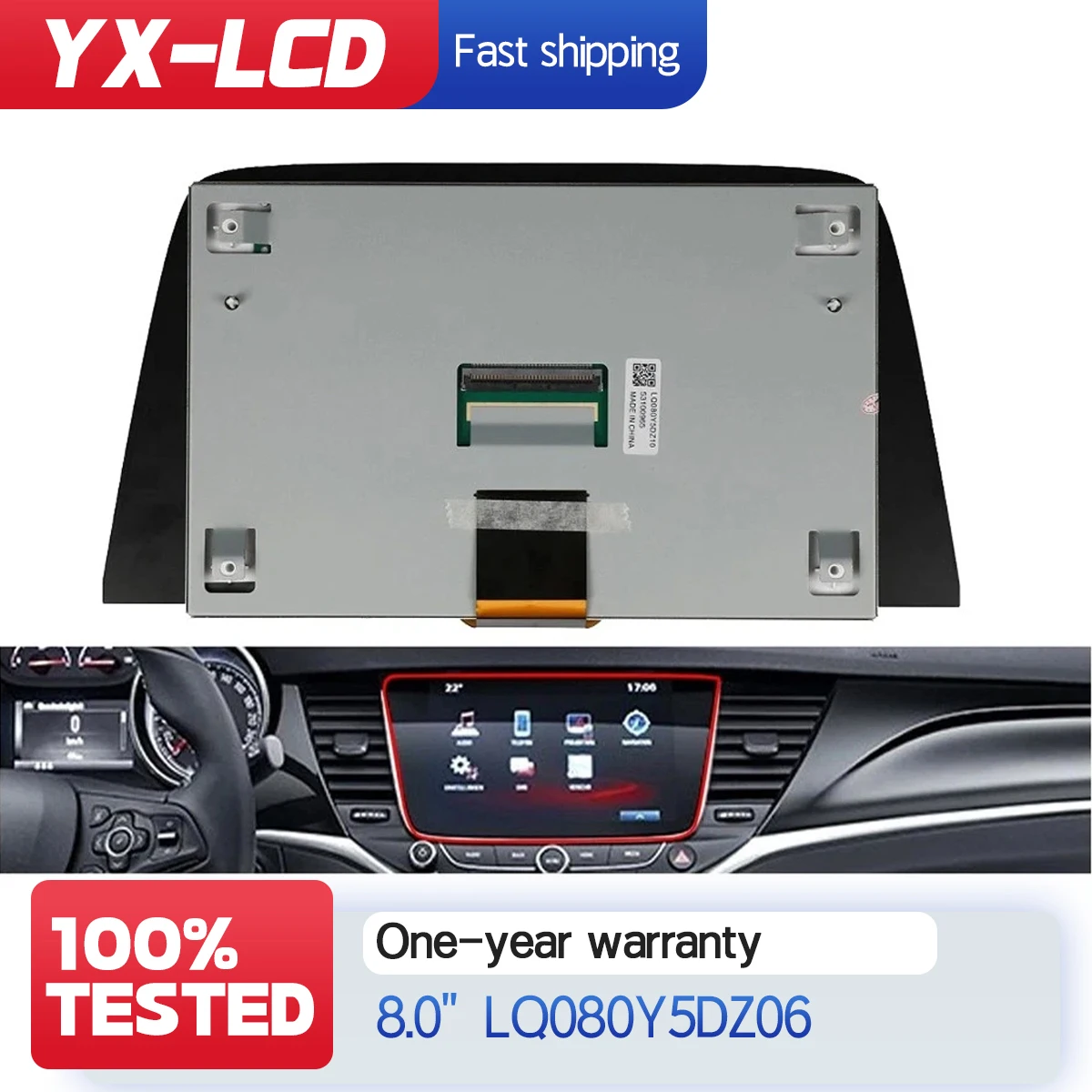 LQ080Y5DZ06 LQ080Y5DZ10 Tela LCD de 8 Polegadas para Astra K com Display Touch Screen 39042448