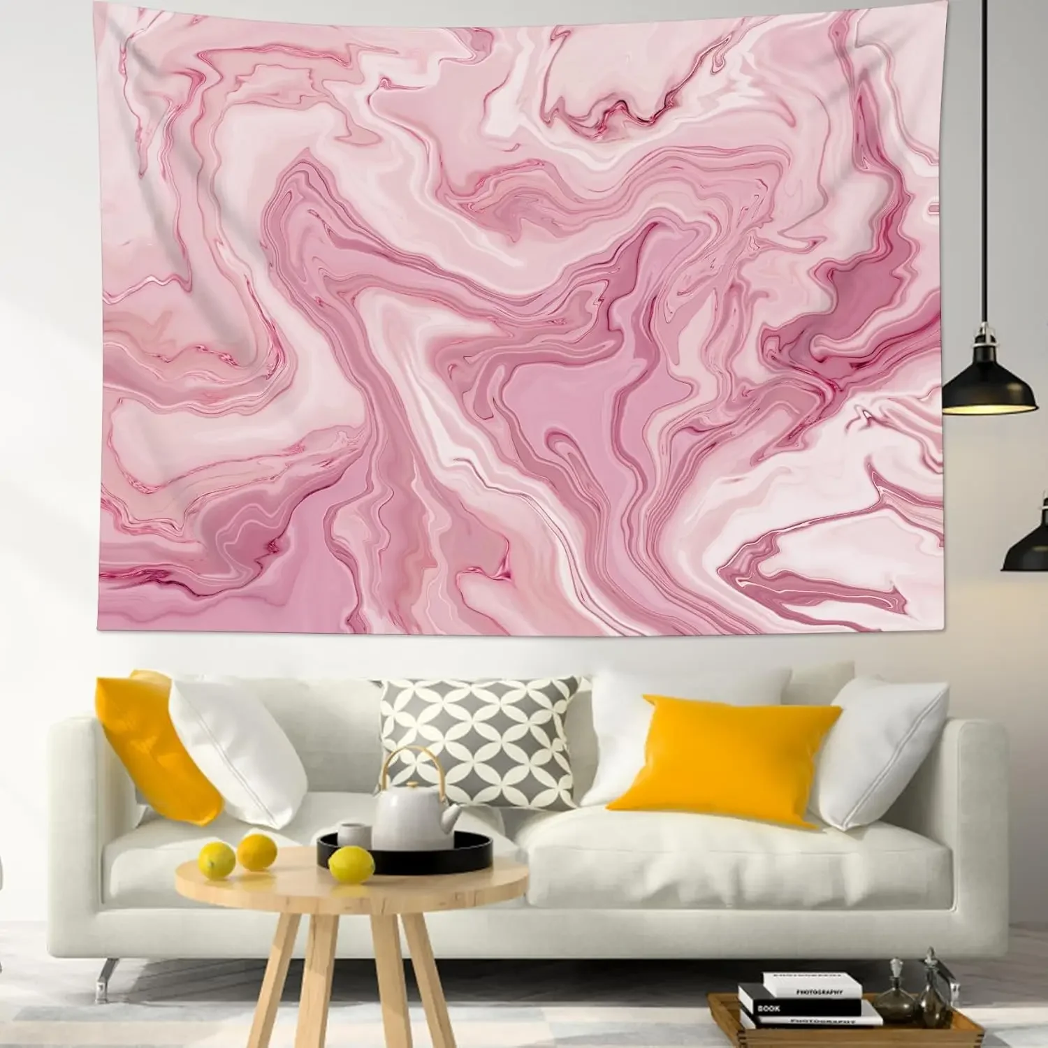 Marble Tapestry Abstract Swirl Marble Wall Tapestry Cute Pastel Wall Hanging for Bedroom College Dorm Photography Party Decor