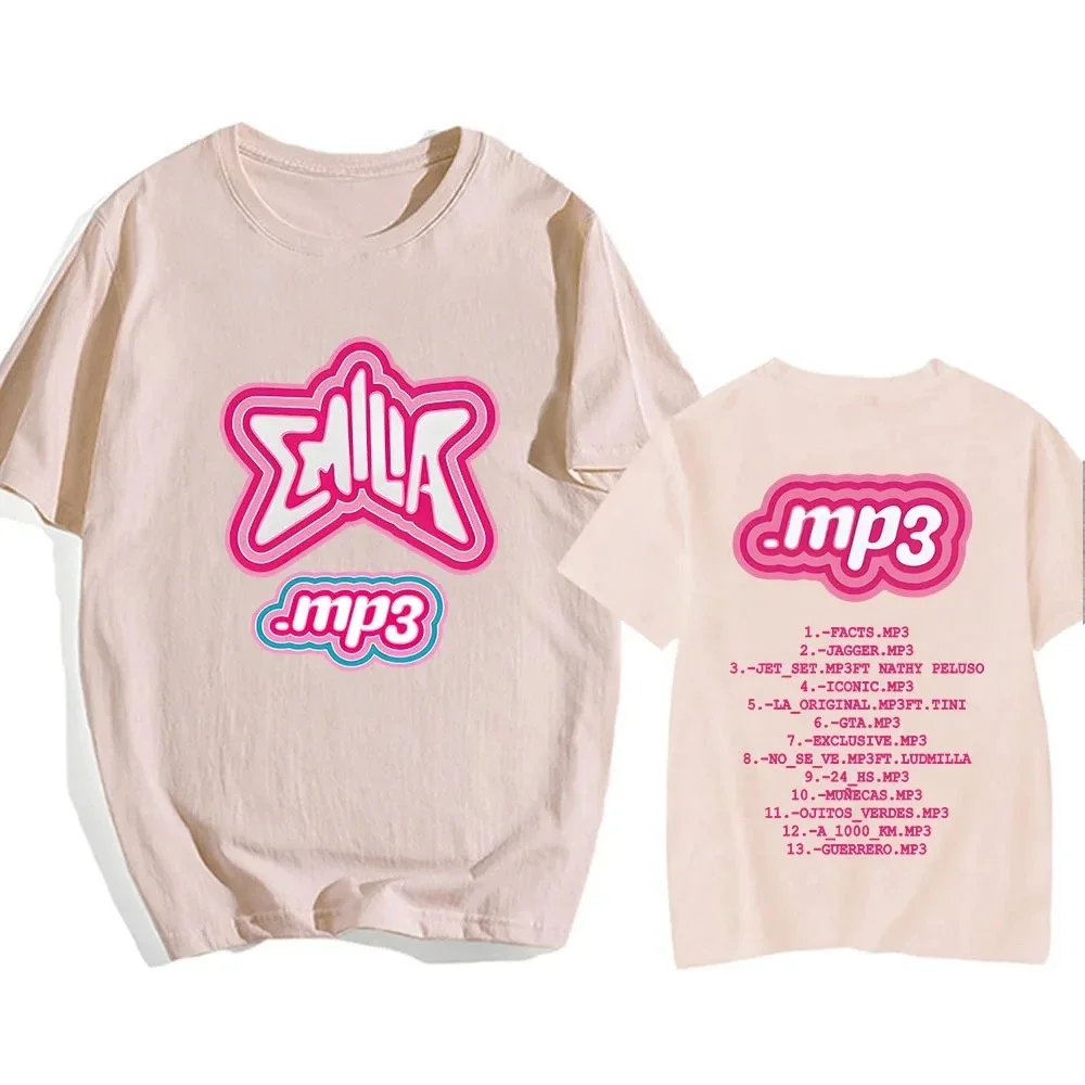 

2025 MP3 Emilia Mernes Double-sided T-shirt Short Sleeve Summer Men Tee Cotton High Quality Tshirts O-Neck Tee Tops Men Clothing