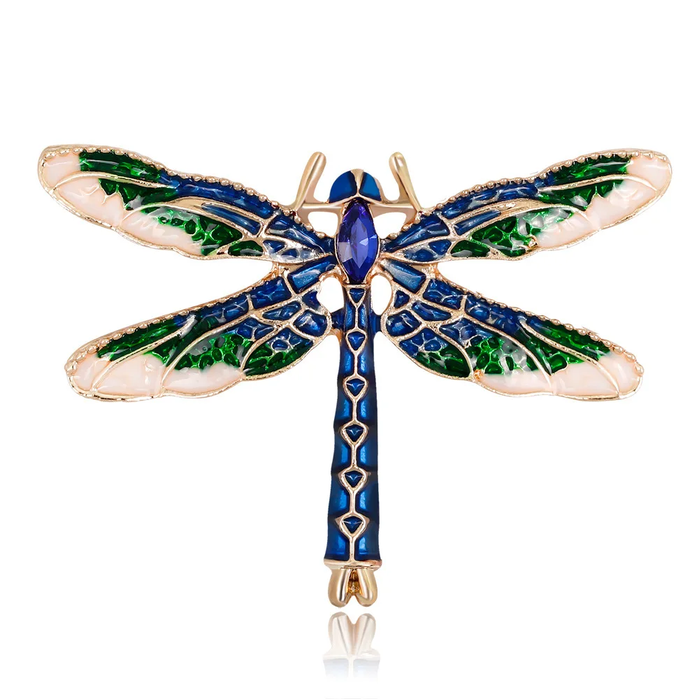 Hot Sale Animal Brooch Fashion Versatile Vintage Enamel Dragonfly Brooches For Women Men Clothing Lapel Pin Office Party Jewelry