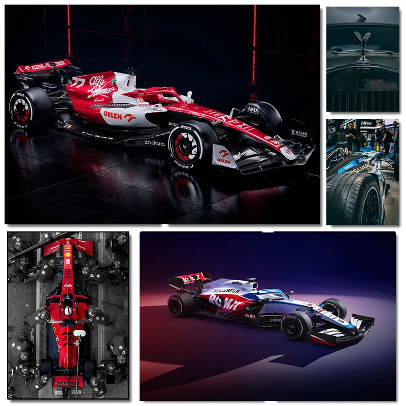 Формула-1-схема-команды-эстетика-плакат-гонки-f1-автомобиль-трек-Мотоспорт-холст-живопись-картина-водитель-декор-комнаты