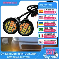 2X 23mm 4014 12Smd Eagle Eye Turn Signal White Yellow Day Light Waterproof Drl Fog Lamp Running Lights Spot Backup Car Motor Led